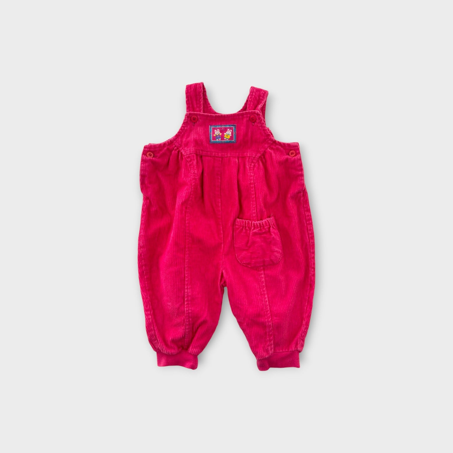 Vintage Pink Corduroy Overalls, Size 00