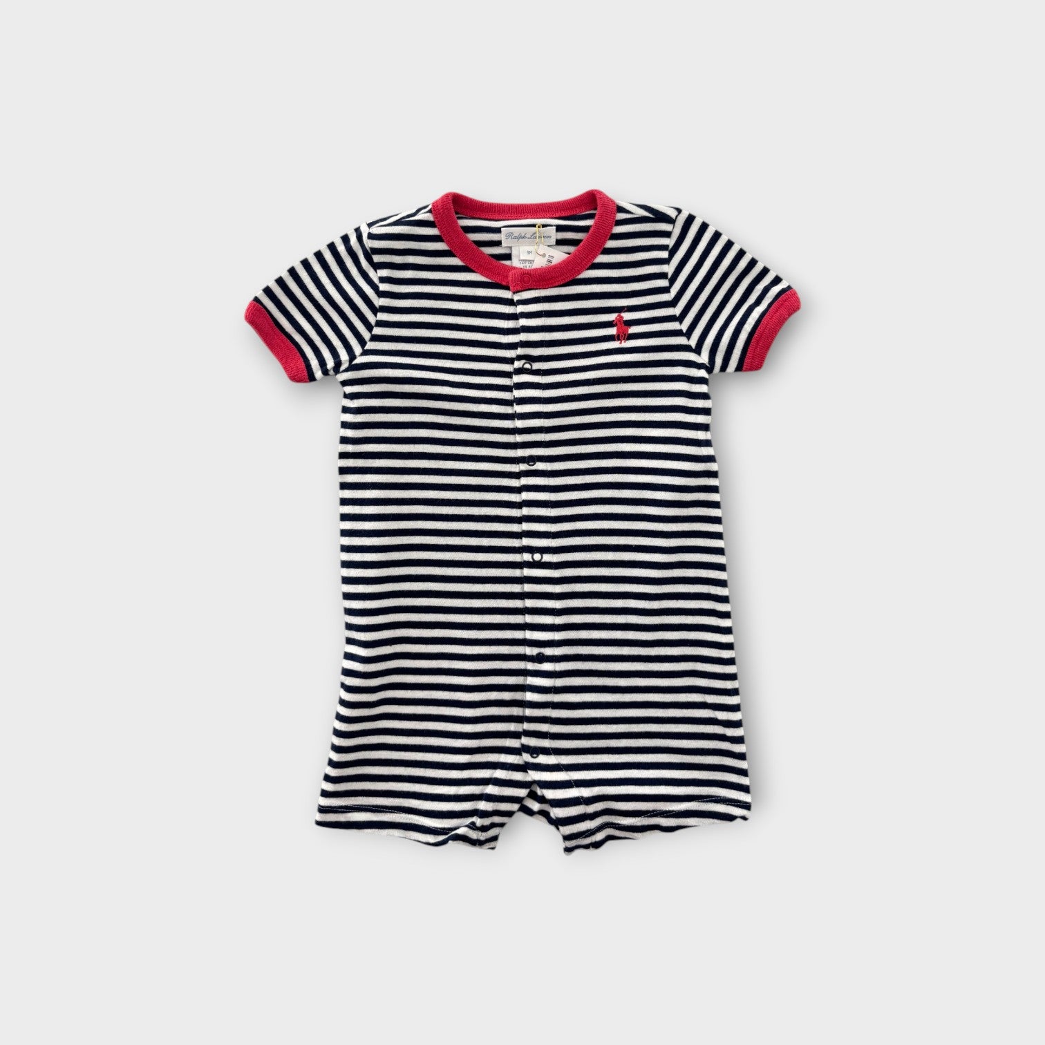 RL Stripe Romper, Size 00-0