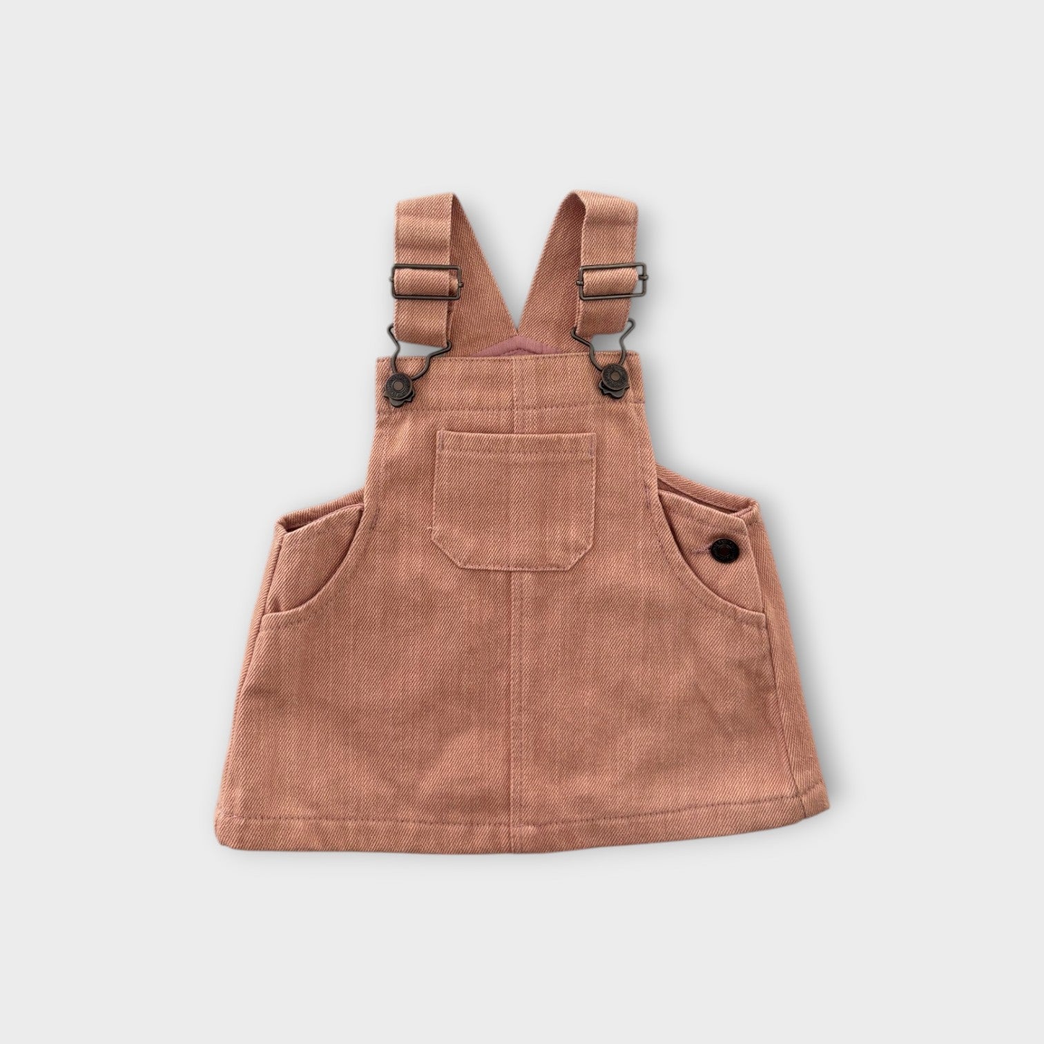 Pink Denim Pinafore Dress, Size 00