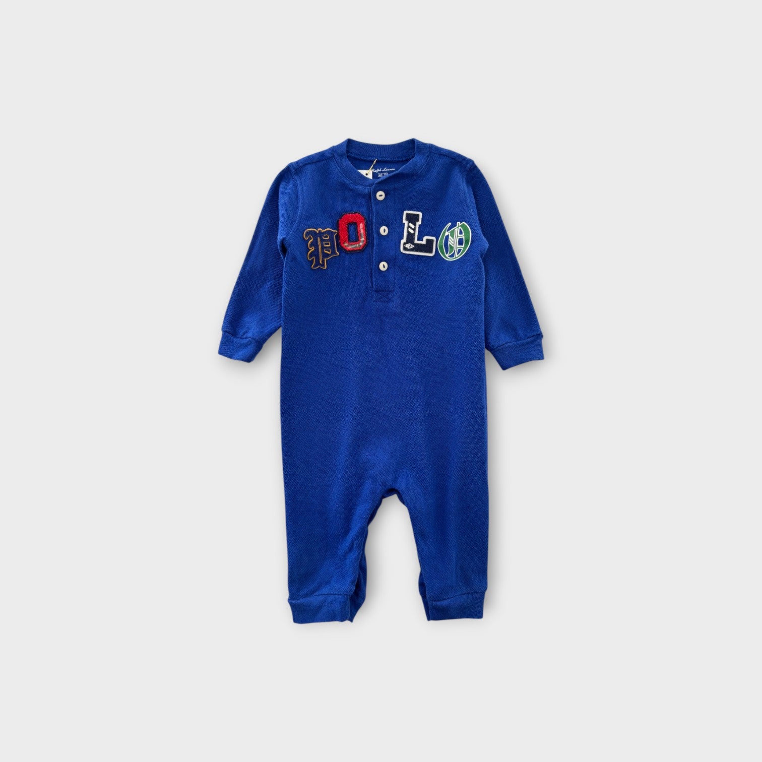 RL Logo Polo Romper, Size 00