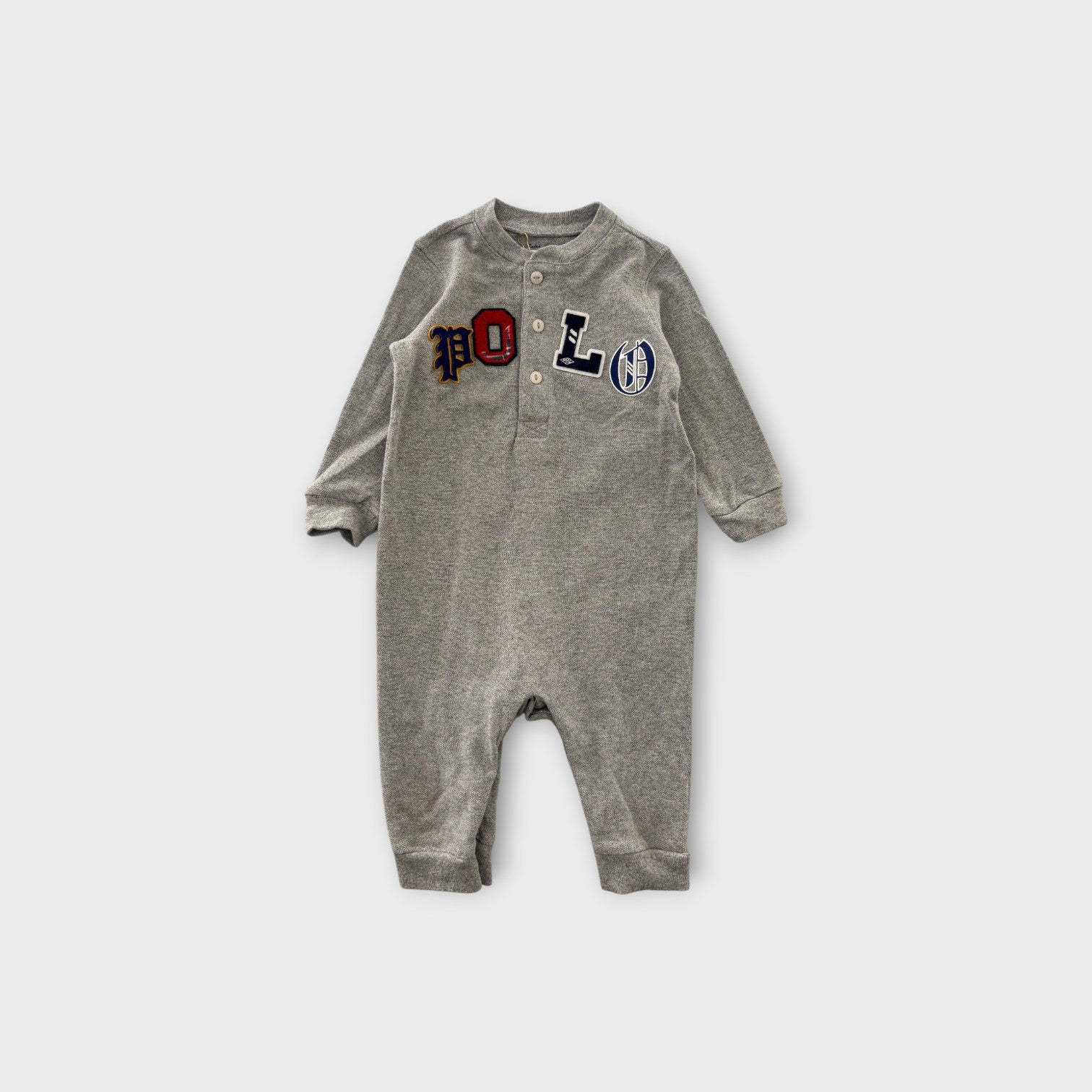 RL Logo Polo Romper, Size 00