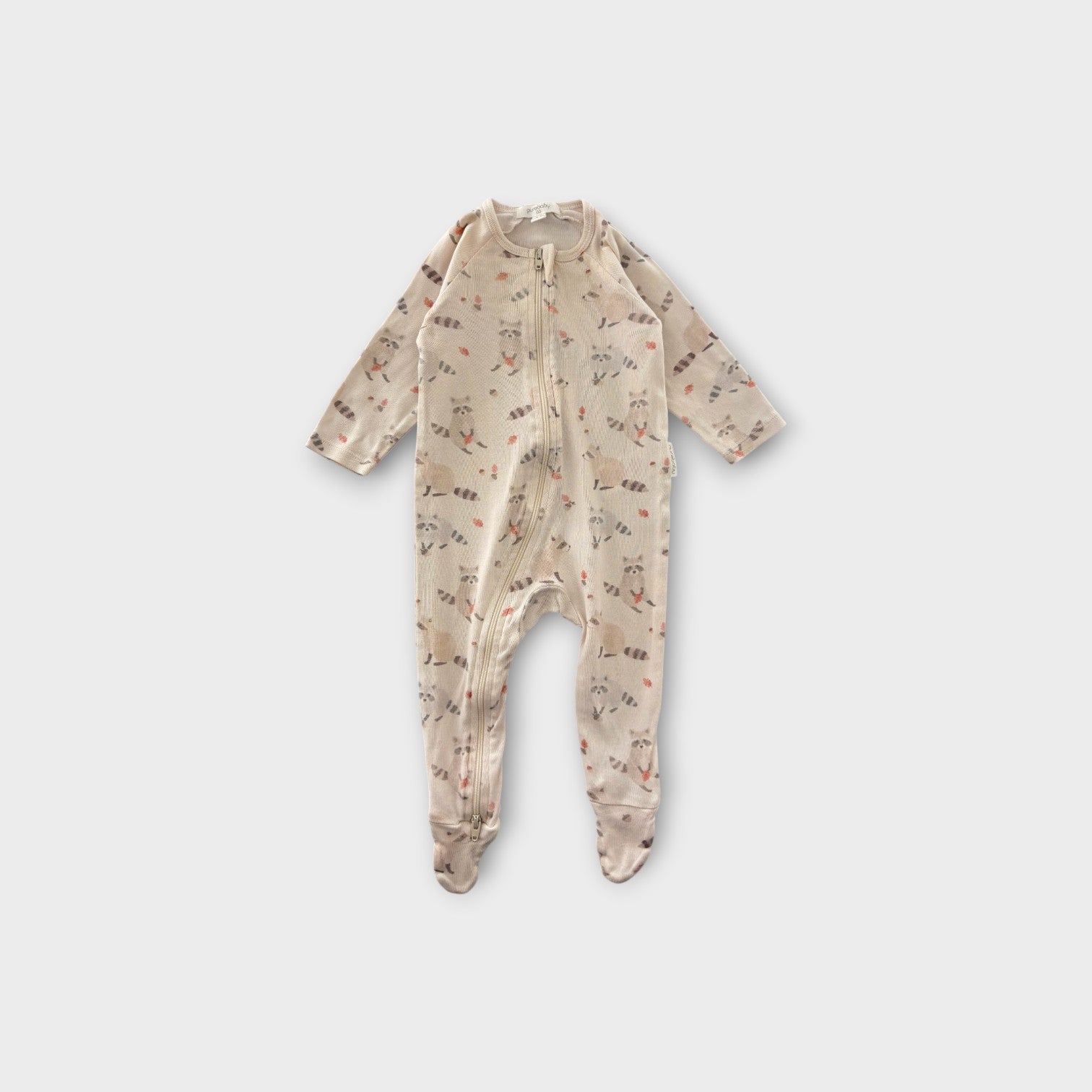 Purebaby Raccon Onesie, Size 00