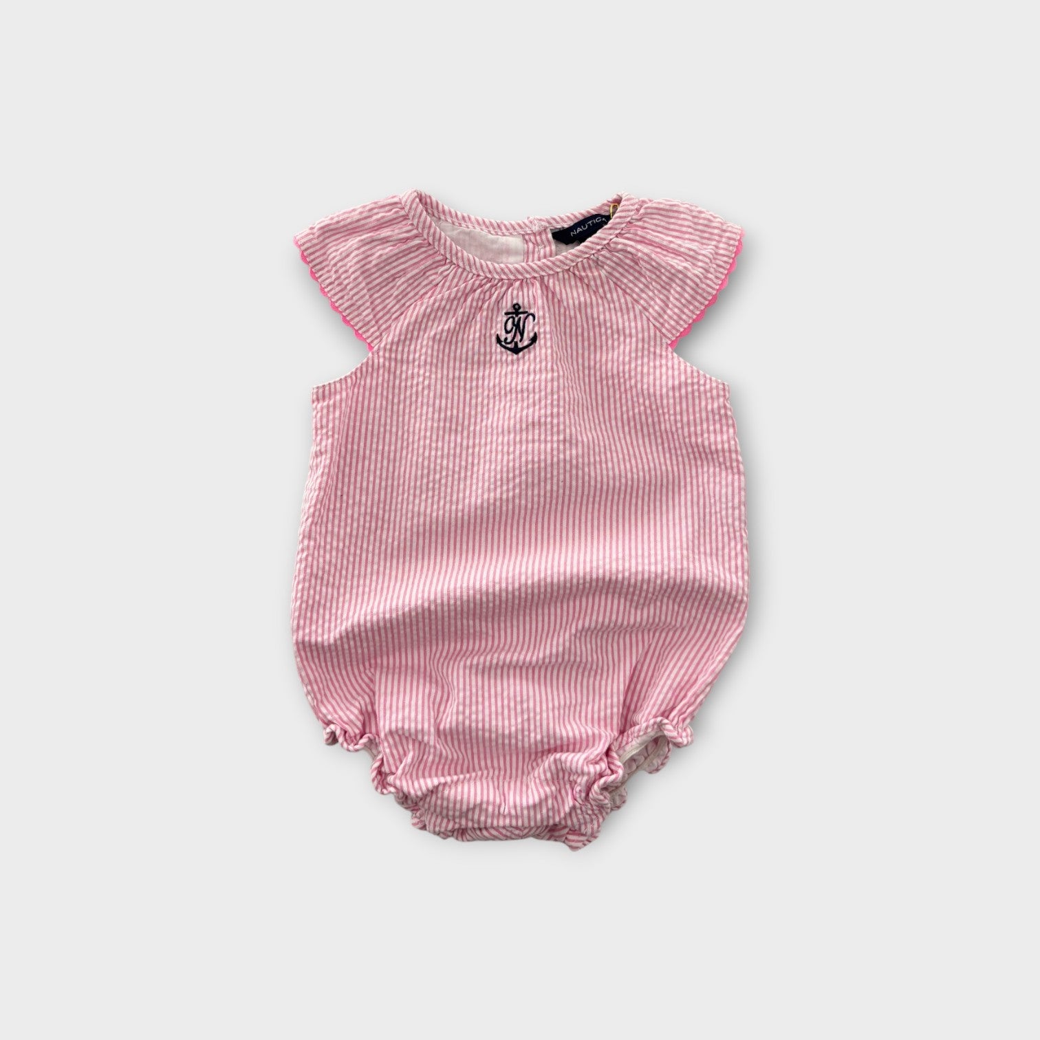 Nautica Seersucker Romper & Hat Set, Size 00
