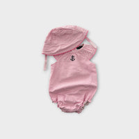 Nautica Seersucker Romper & Hat Set, Size 00
