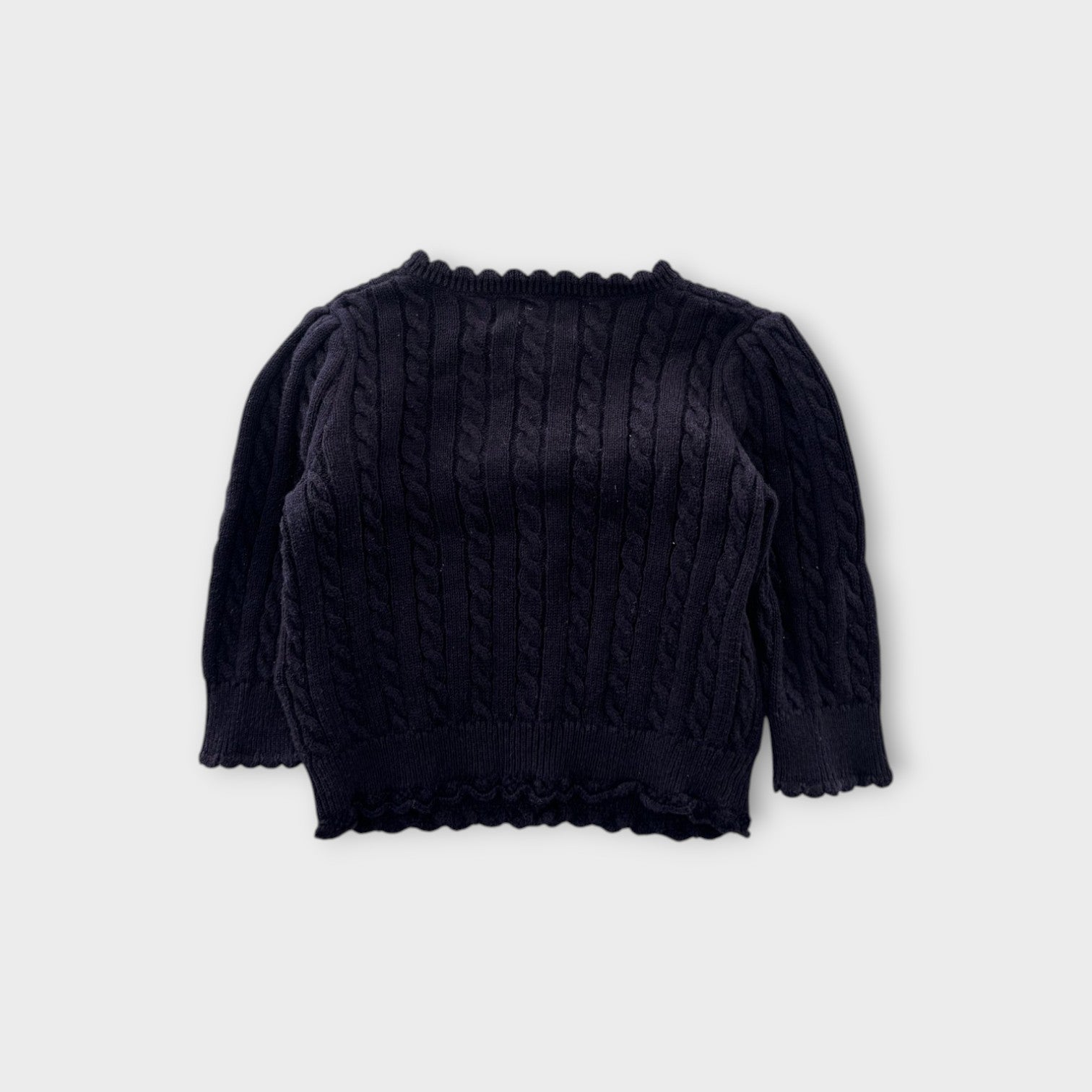 RL Navy Cable Knit Cardigan, Size 00