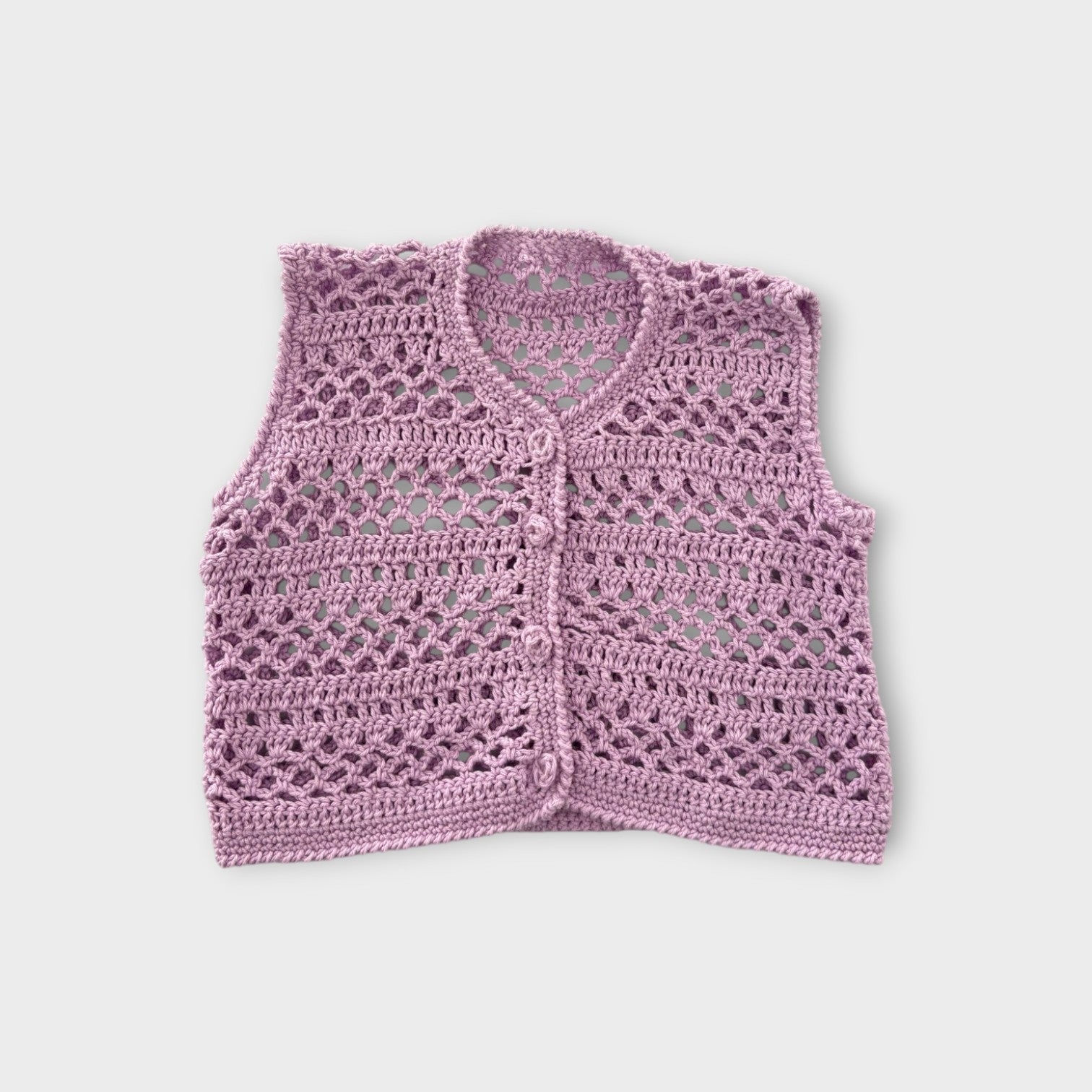 Lilac Crochet Vest, Size 0