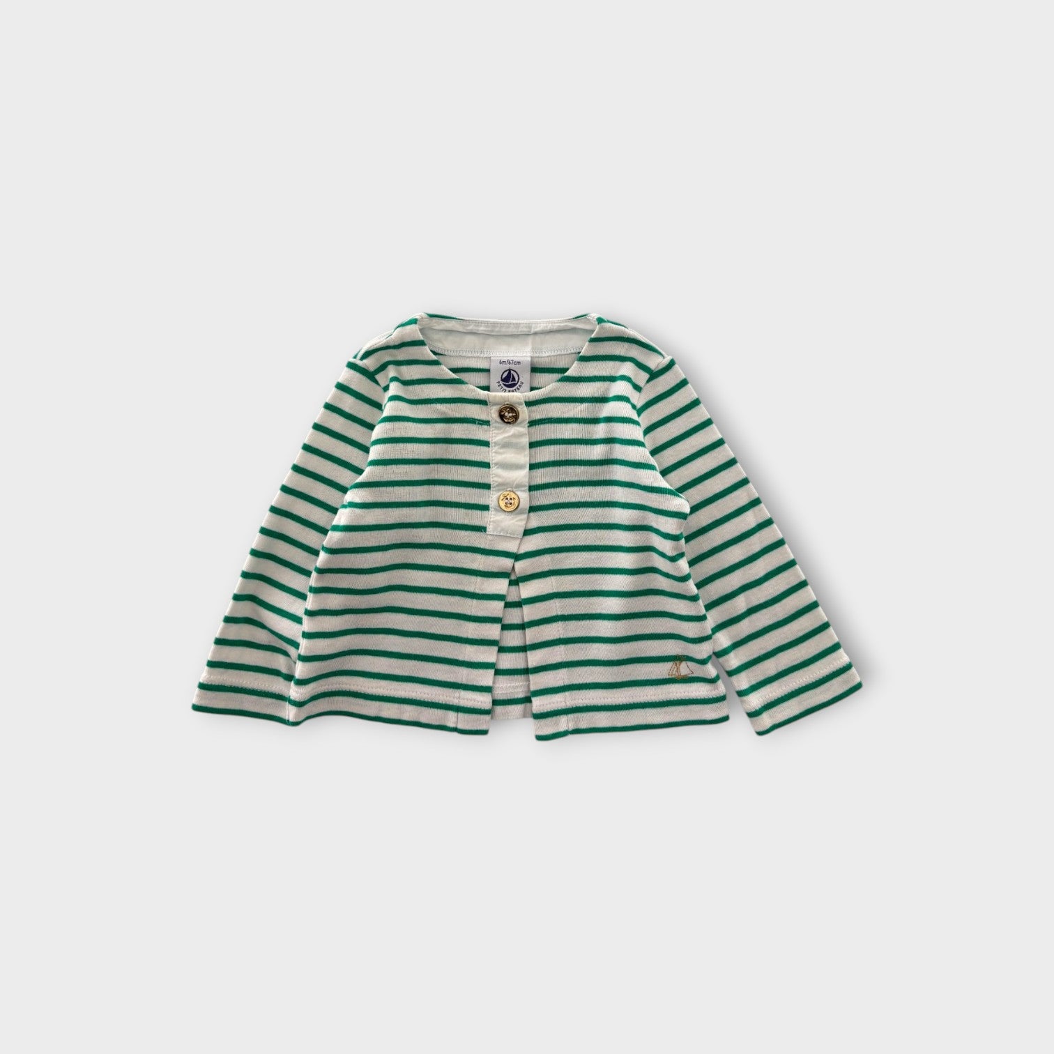 Petit Bateau Striped Cardigan, Size 00