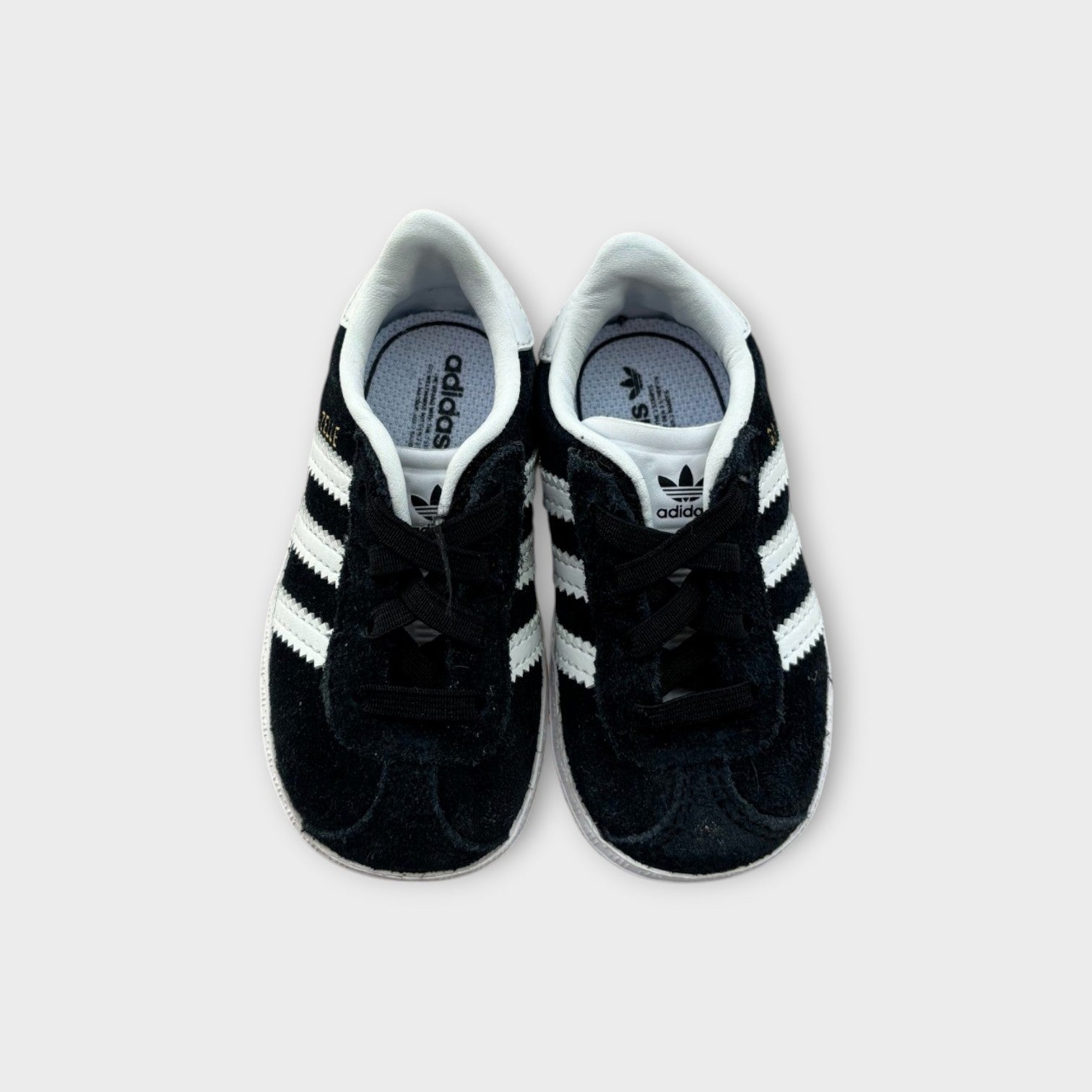 Adidas Black Gazelle Sneakers, Size EU 19