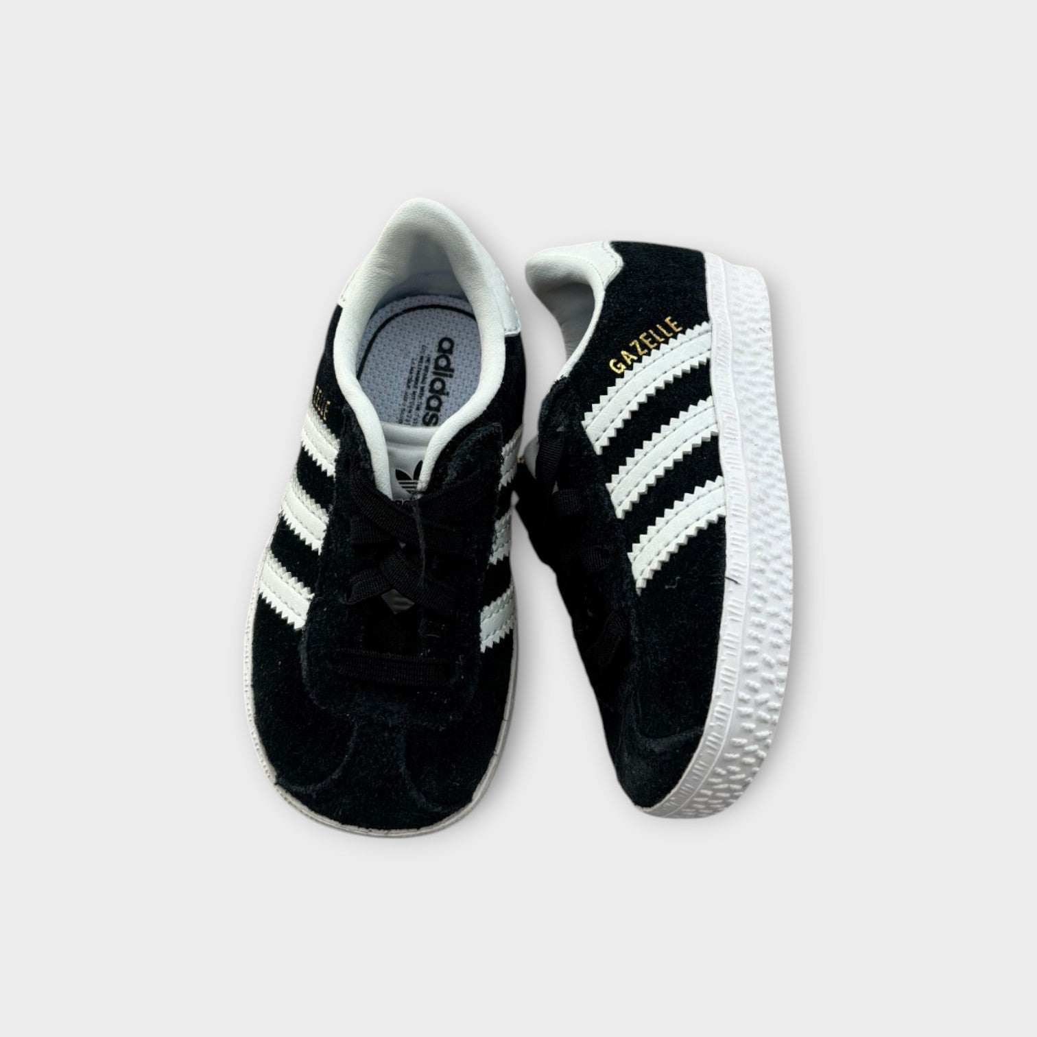 Adidas Black Gazelle Sneakers, Size EU 19