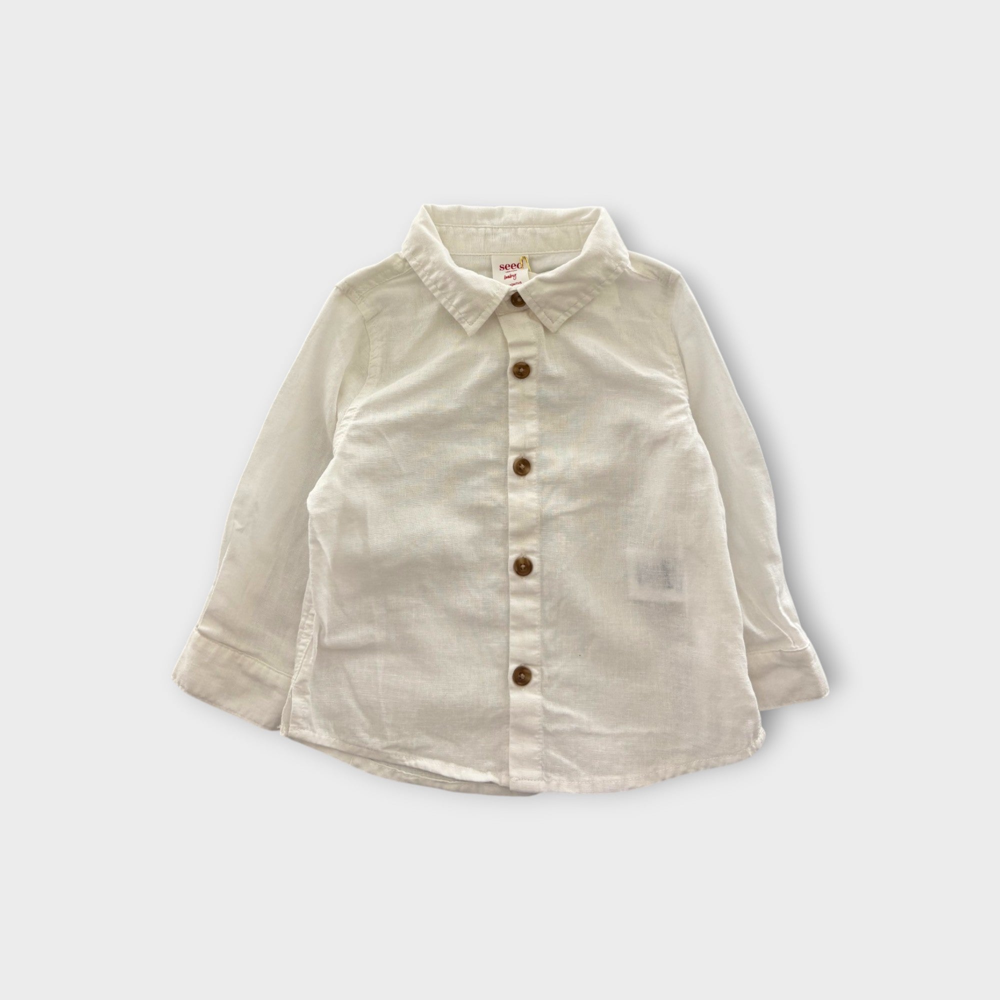 Seed Heritage White Linen Shirt, Size 0