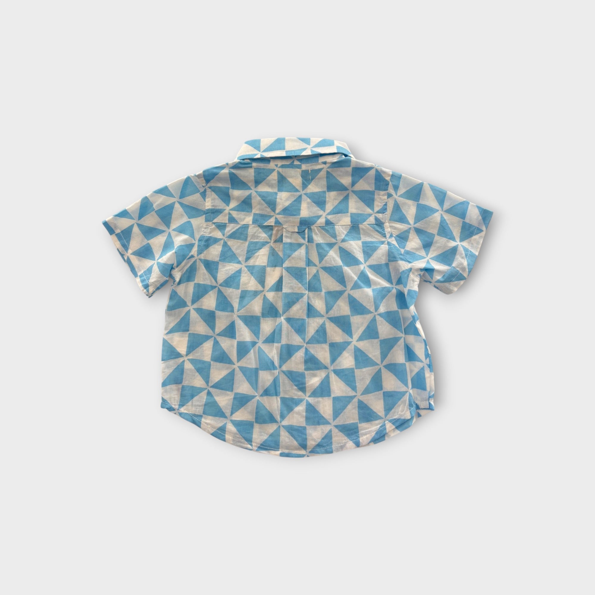 Blue Triangle Check Shirt, Size 0