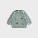 Purebaby Dogs & Trees Knit Sweater, Size 00