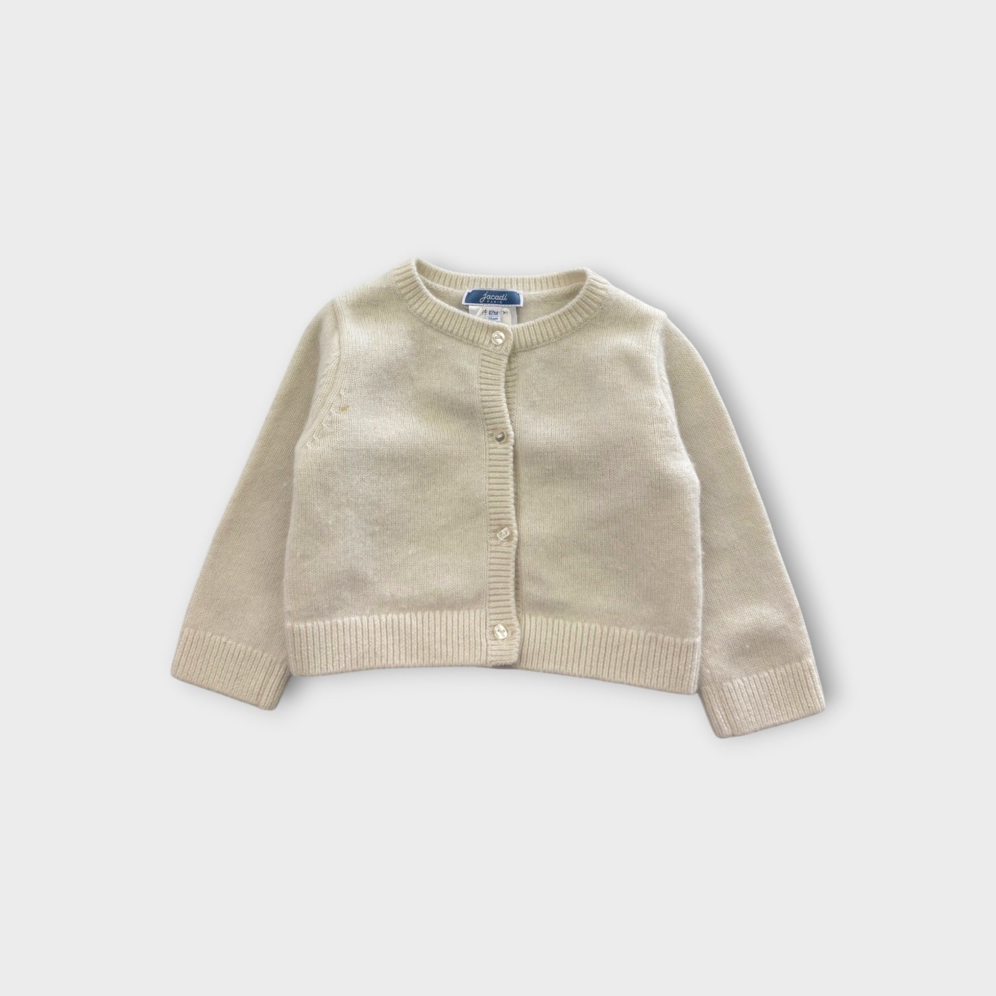 Jacadi White Cardigan, Size 0