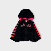 Adidas Black Velour Jacket, Size 00