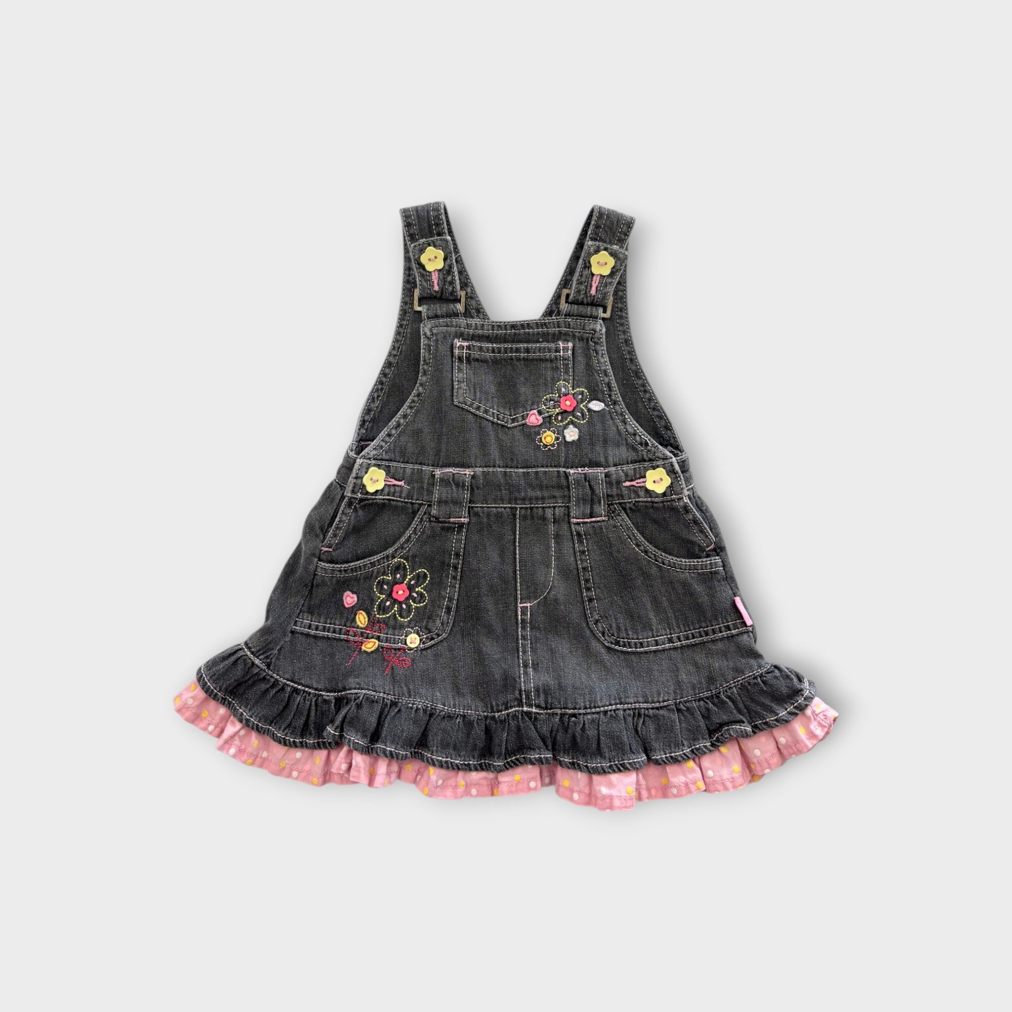Vintage Pumpkin Patch Denim Pinafore Dress, Size 0