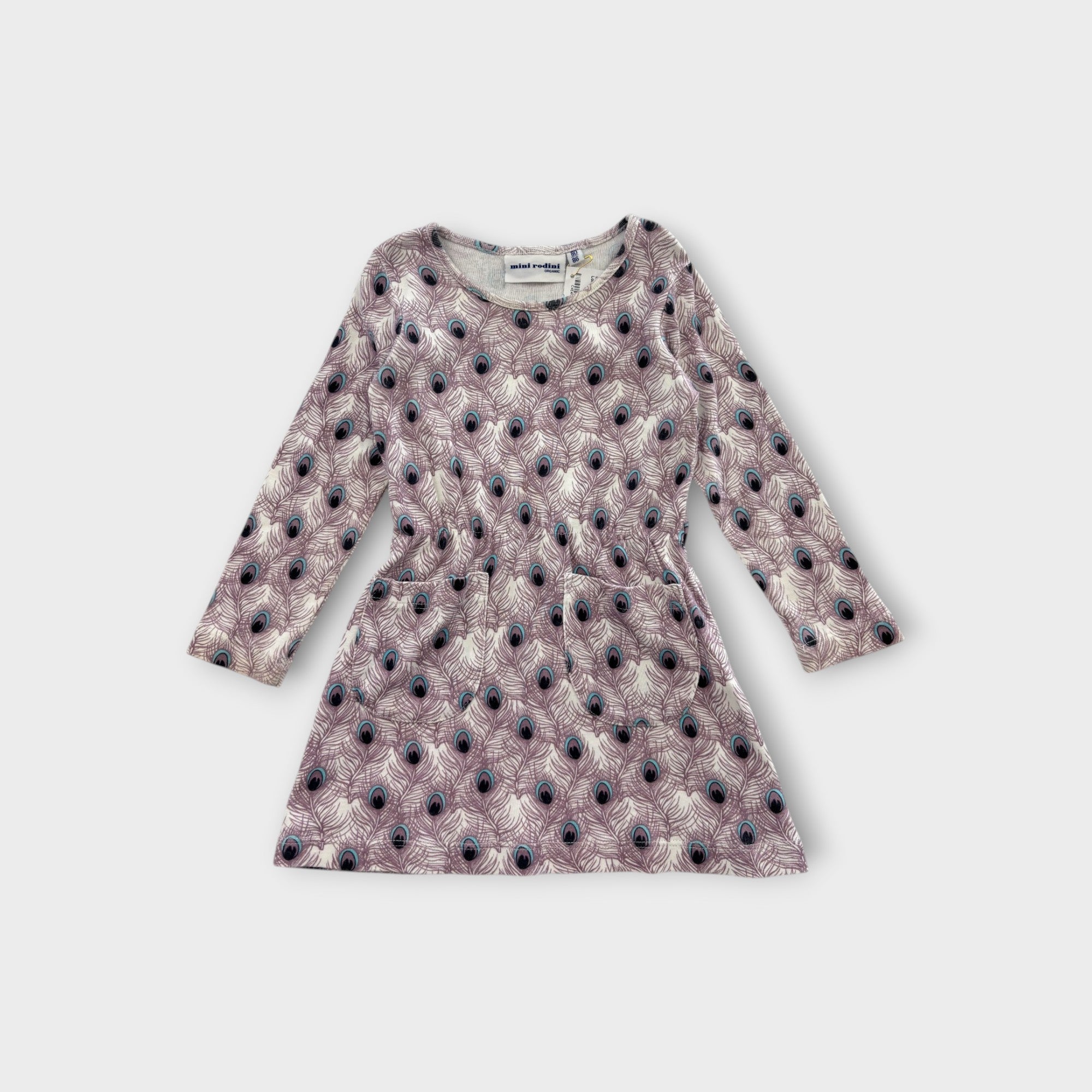 Mini Rodini Peacock Feather Dress, Size 0