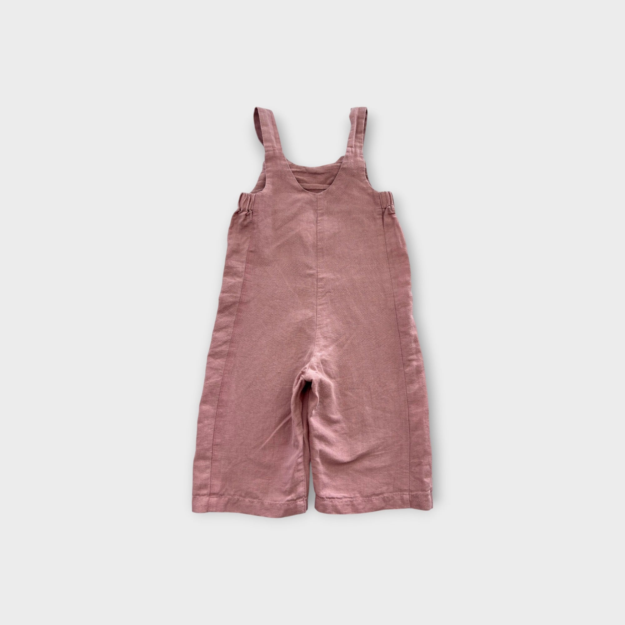 Dusty Pink Linen Jumpsuit, Size 0