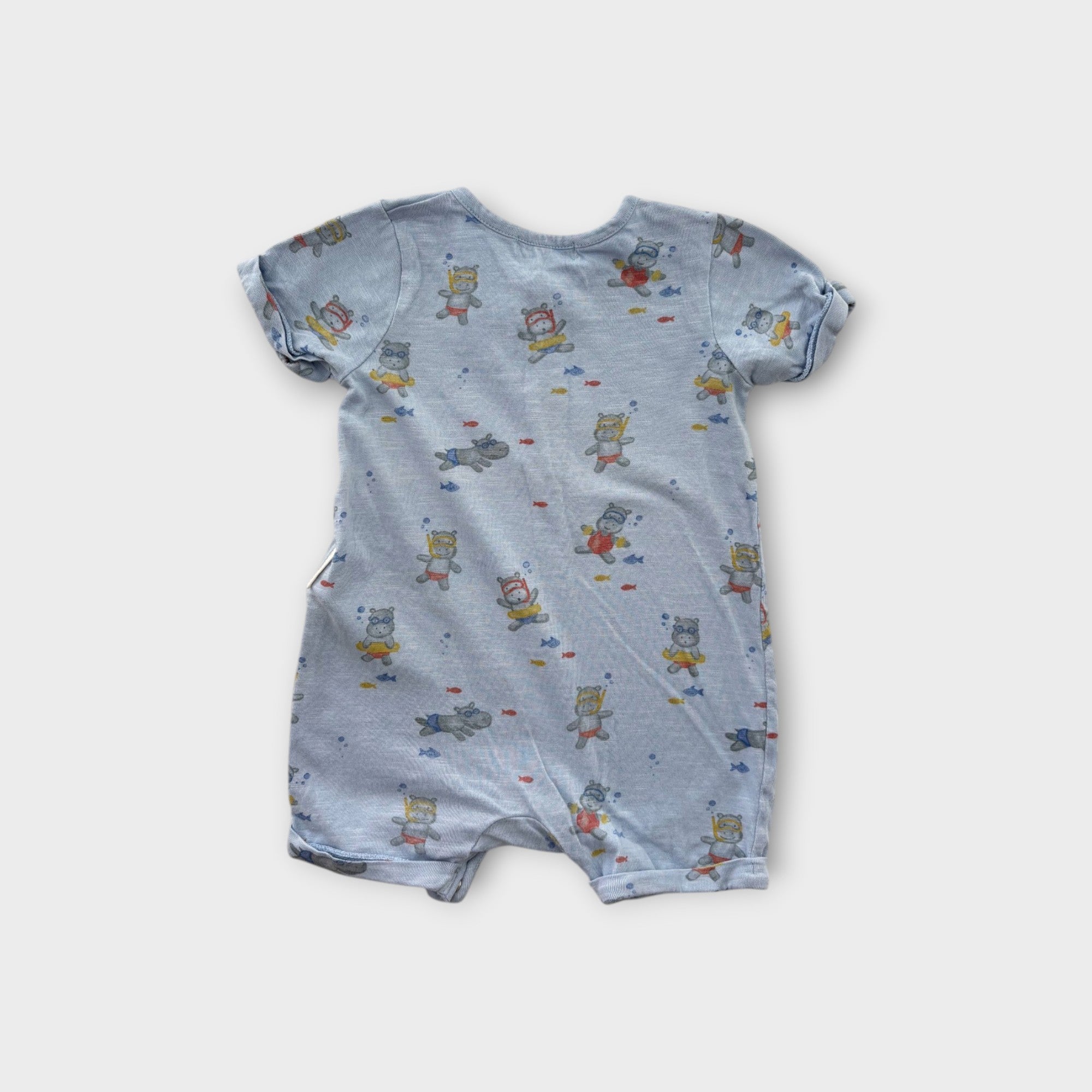 Purebaby Hippo Romper, Size 0