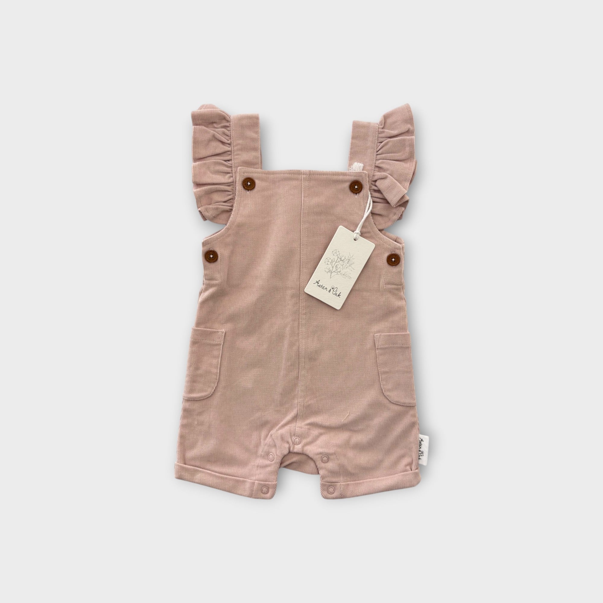 Aster & Oak Pink Corduroy Overalls, Size 0