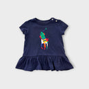 RL Navy Peplum T-Shirt, Size 0