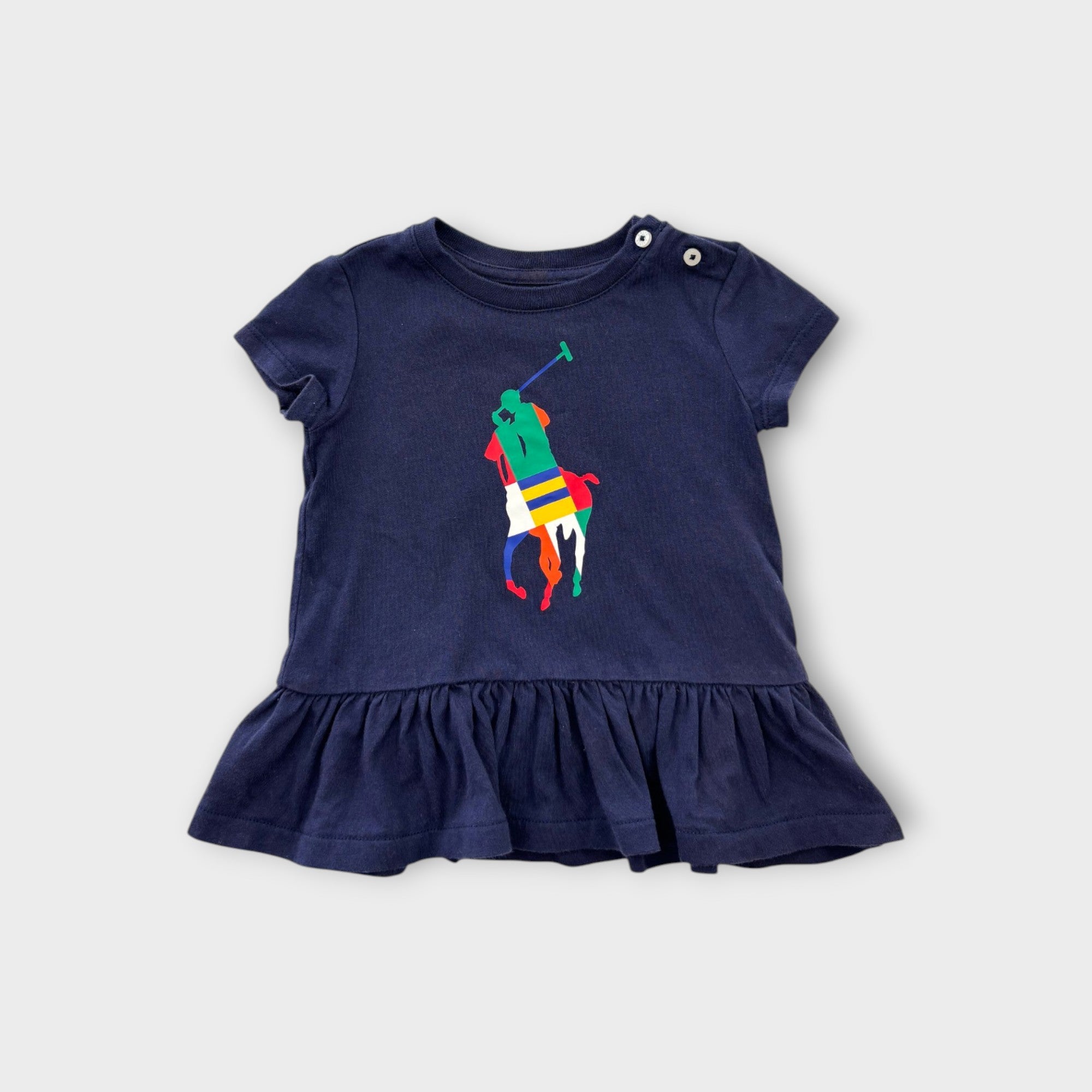 RL Navy Peplum T-Shirt, Size 0