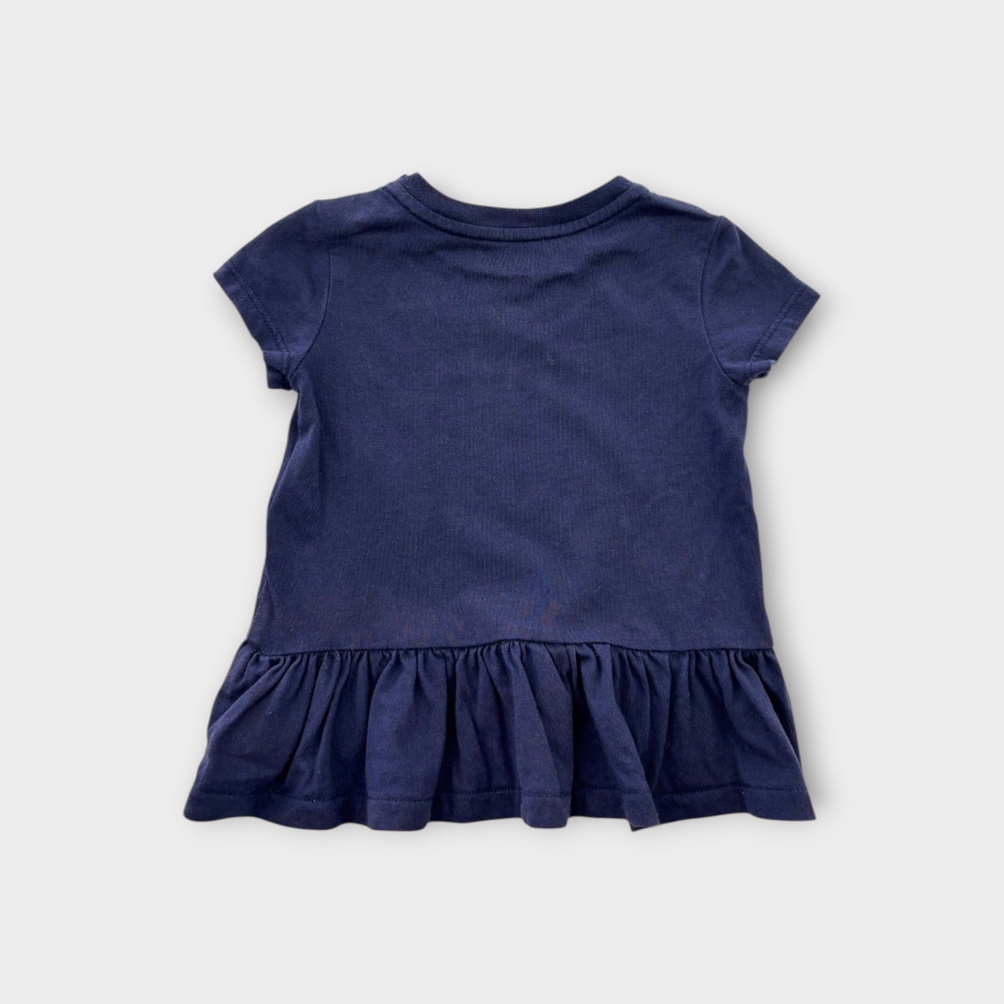 RL Navy Peplum T-Shirt, Size 0
