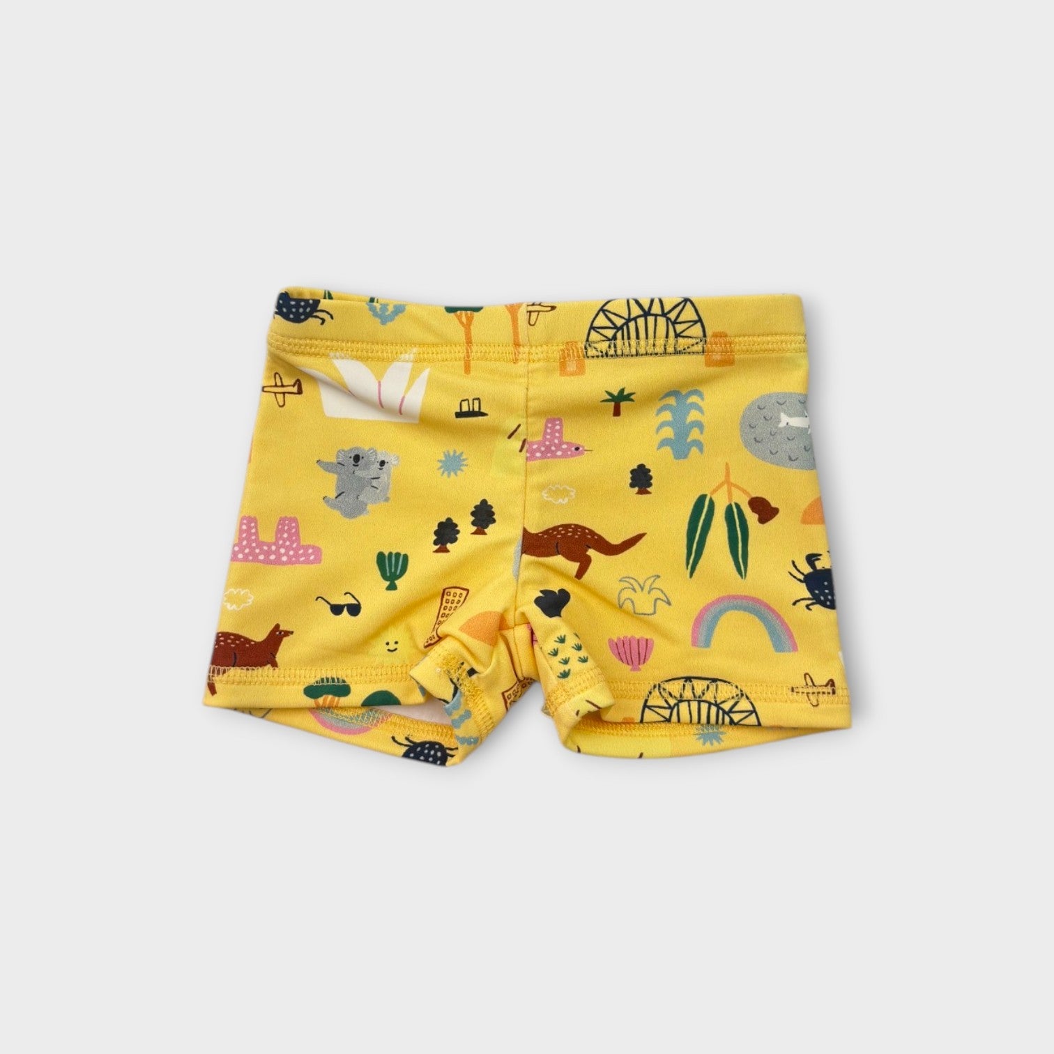 Halcyon Nights Aussie Print Swim Shorts, Size 00
