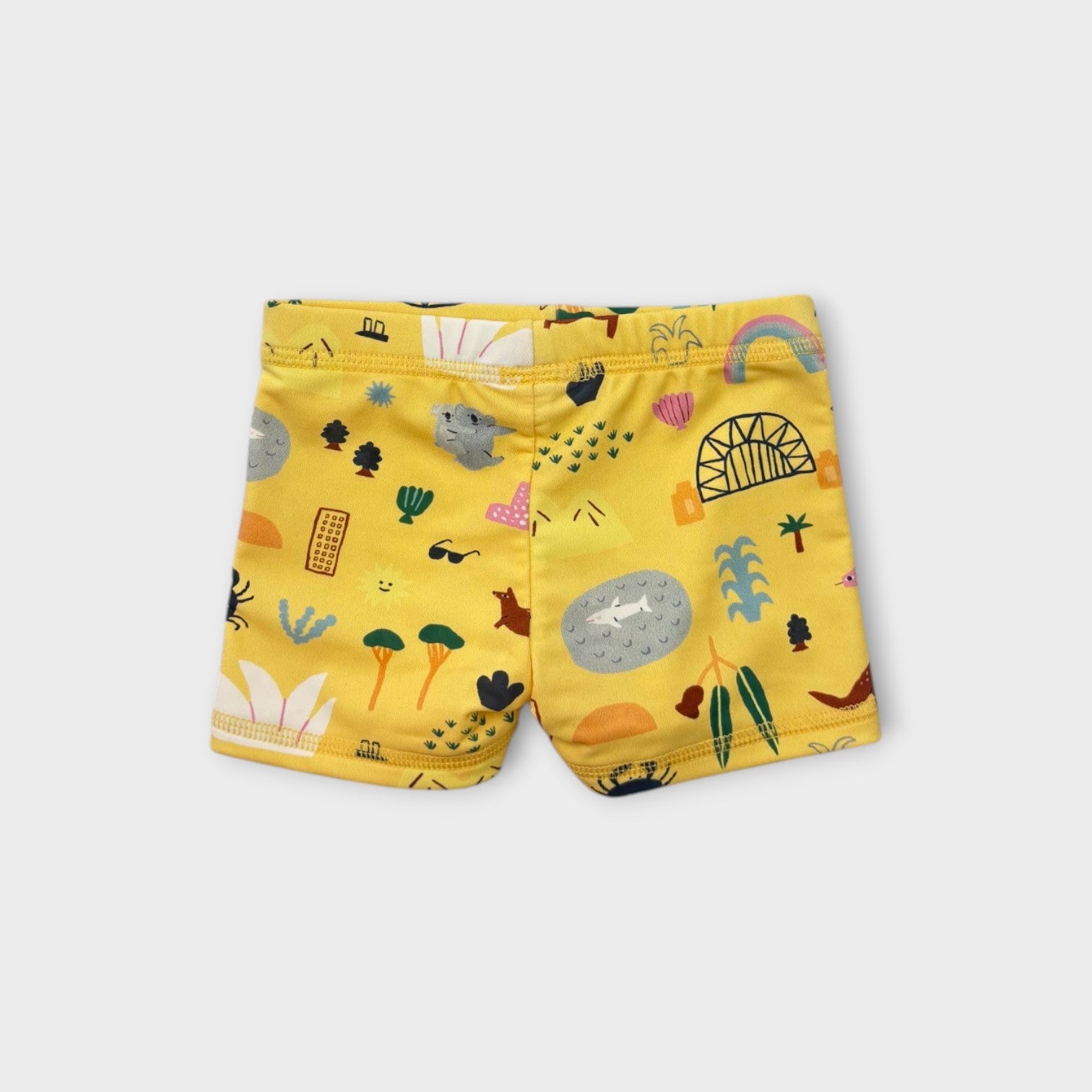 Halcyon Nights Aussie Print Swim Shorts, Size 00