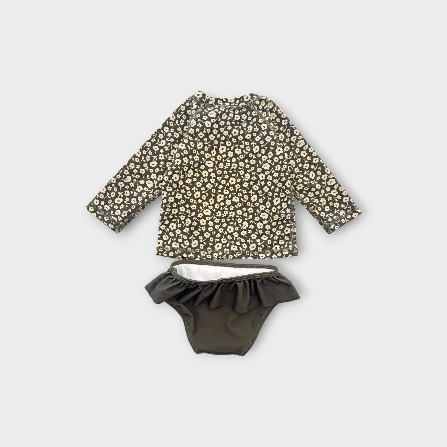 Rylee & Cru Green Floral Swim Set, Size 00