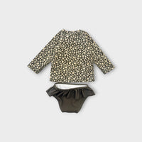 Rylee & Cru Green Floral Swim Set, Size 00