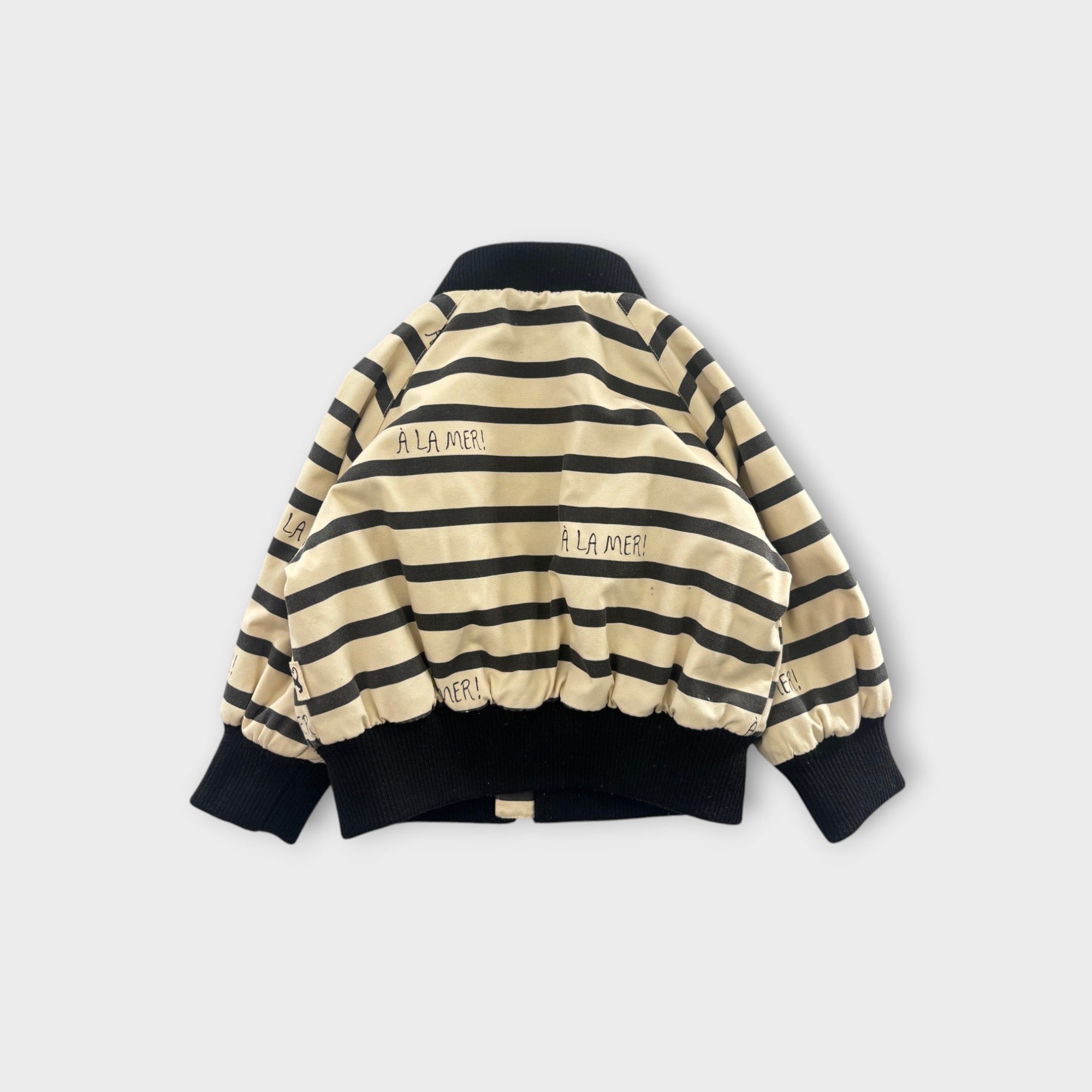 Mini Rodini Stripe Bomber Jacket, Size 1