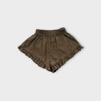 Sunday Skies Brown Linen Shorts, Size 1-2