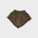 Sunday Skies Brown Linen Shorts, Size 1-2