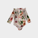 Floral Long Sleeve Swimsuit, Size 1