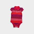 TH Pink Stripe Polo Bodysuit, Size 1