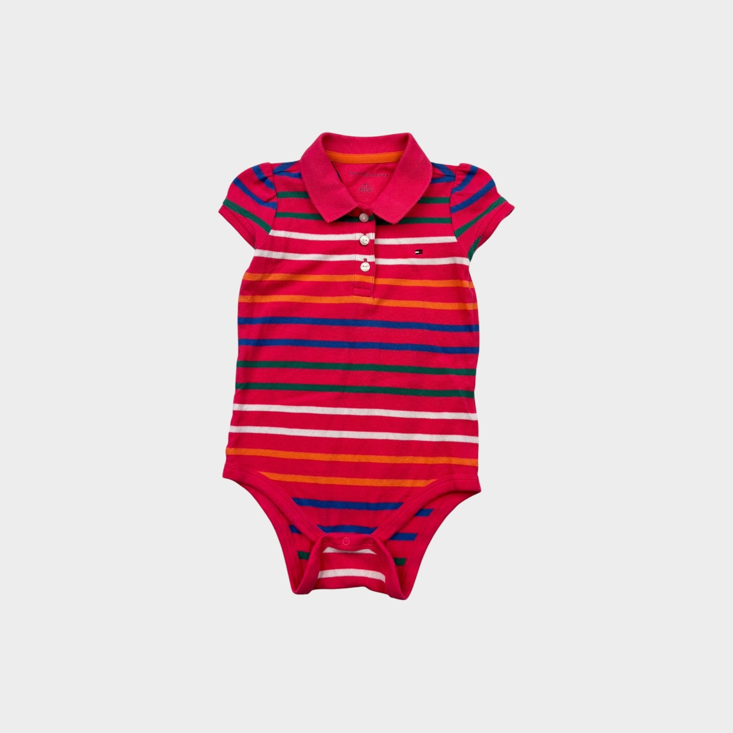 TH Pink Stripe Polo Bodysuit, Size 1