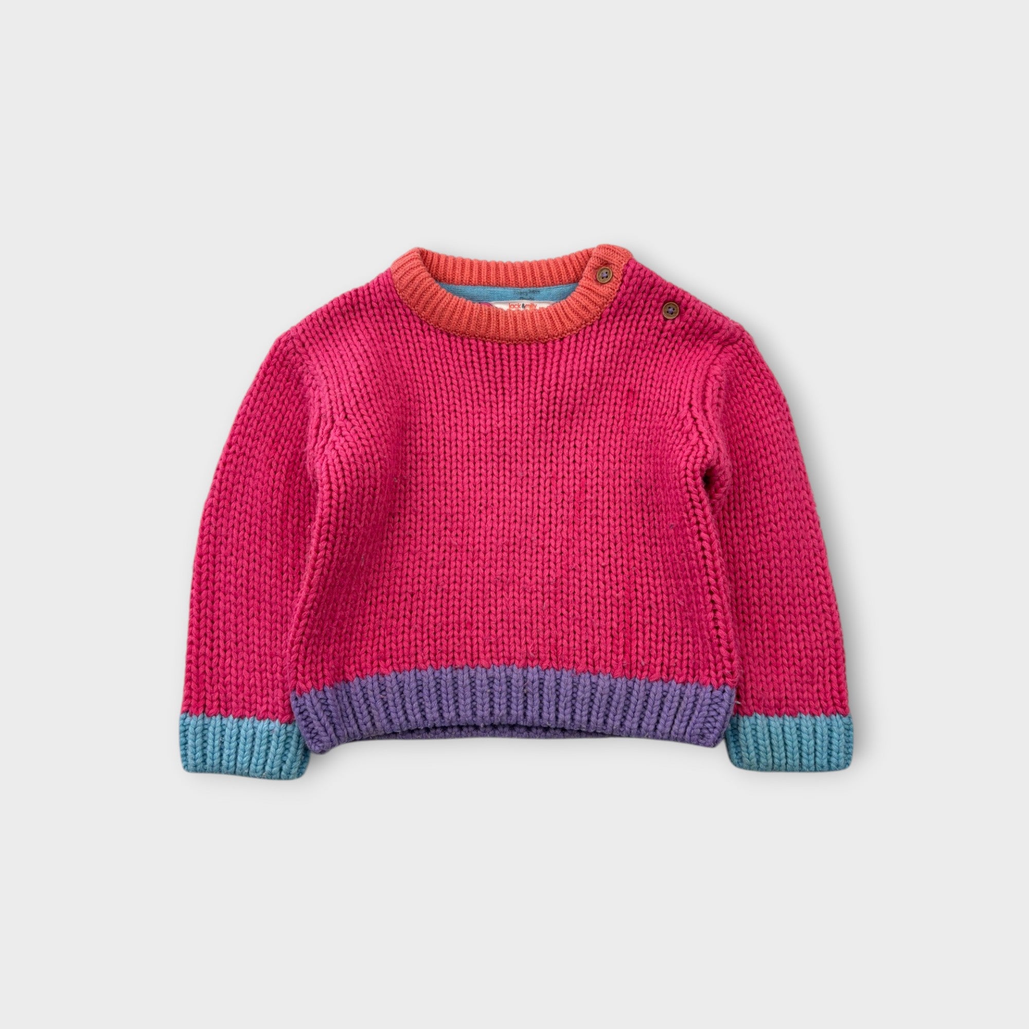 Jack & Milly Colour Knit Jumper, Size 2