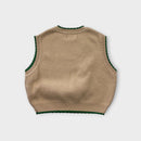 Bobo Choses Orange Dog Knit Vest, Size 2-3