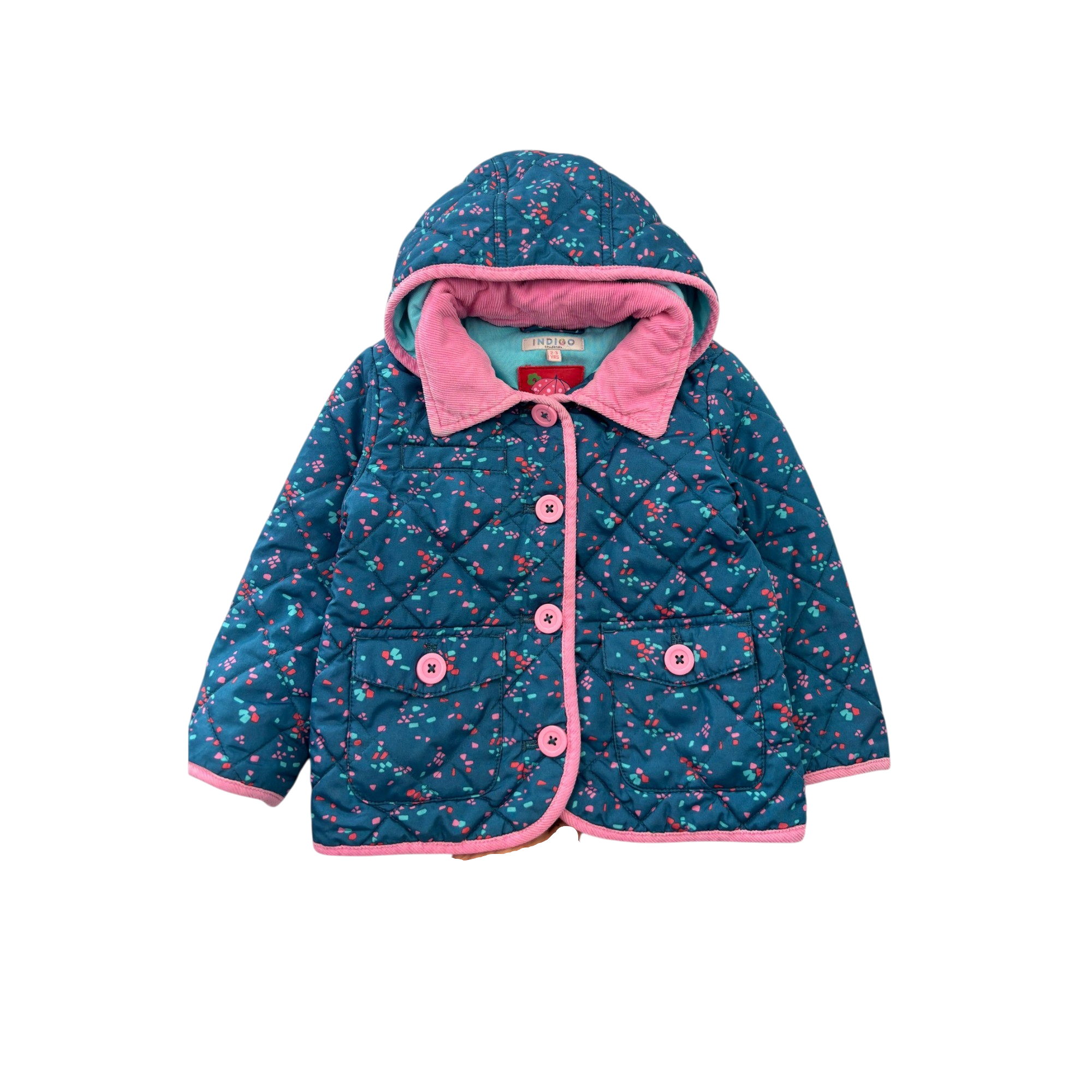 Indigo Collection Teal & Pink Quilted Jacket, Size 2-3