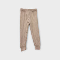 Petit Co. Beige Knit Leggings, Size, 2
