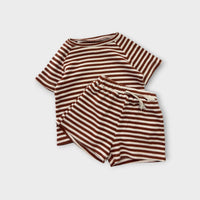 Brown Stripe Waffle Set, Size 2