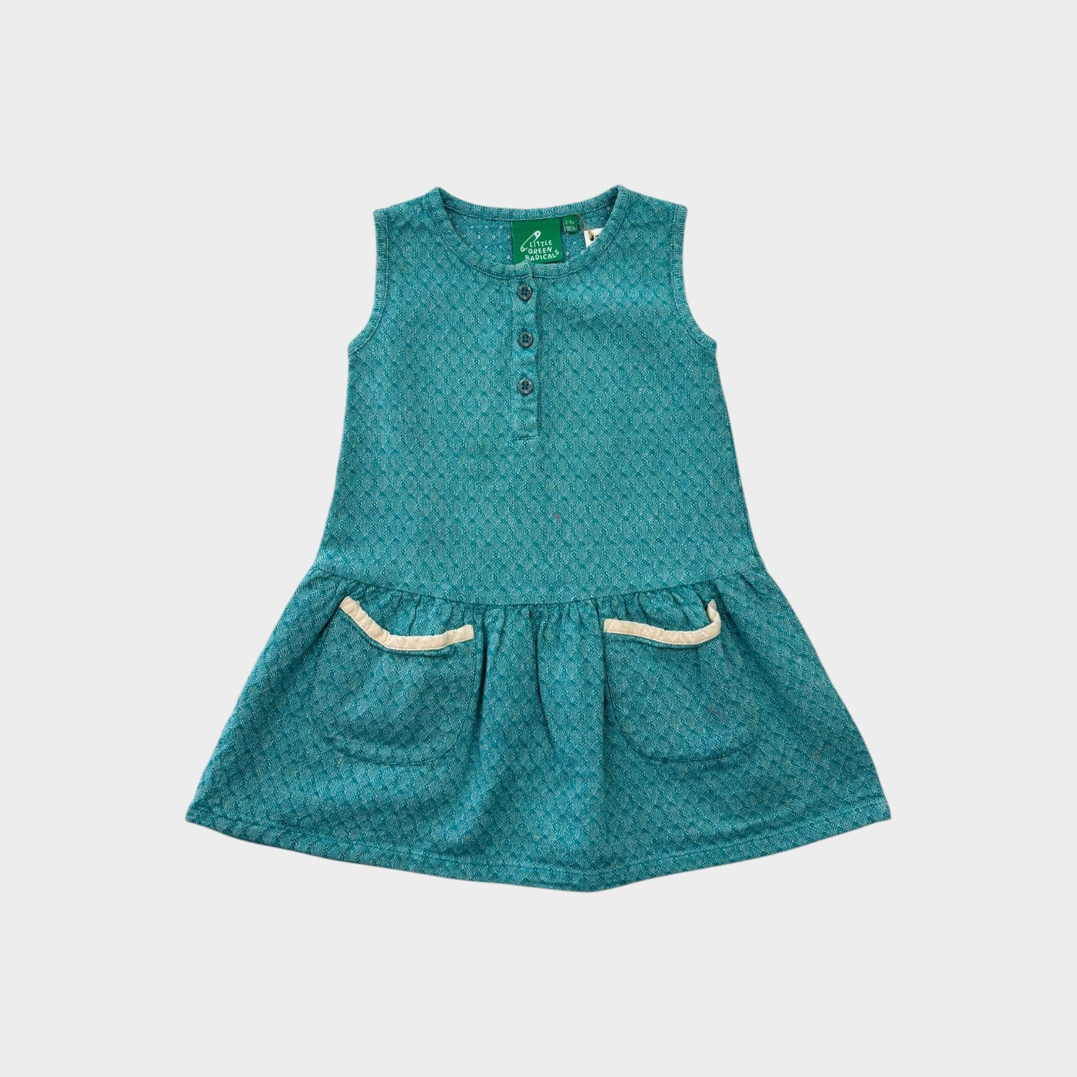 Little Green Radicals Sleeveless Teal Dress, Size 2-3
