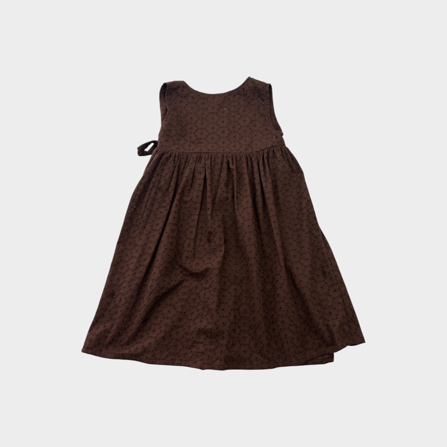 Minii Brown Broderie Anglaise Wrap Dress, Size 2