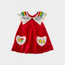 Rainbow Red Dress, Size 2-3