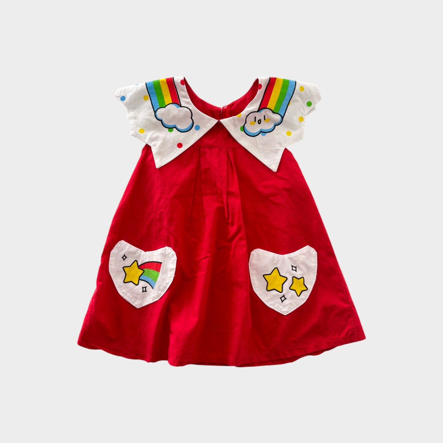 Rainbow Red Dress, Size 2-3