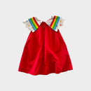 Rainbow Red Dress, Size 2-3
