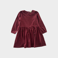 Nature Baby Burgundy Peter Pan Collar Dress, Size 2