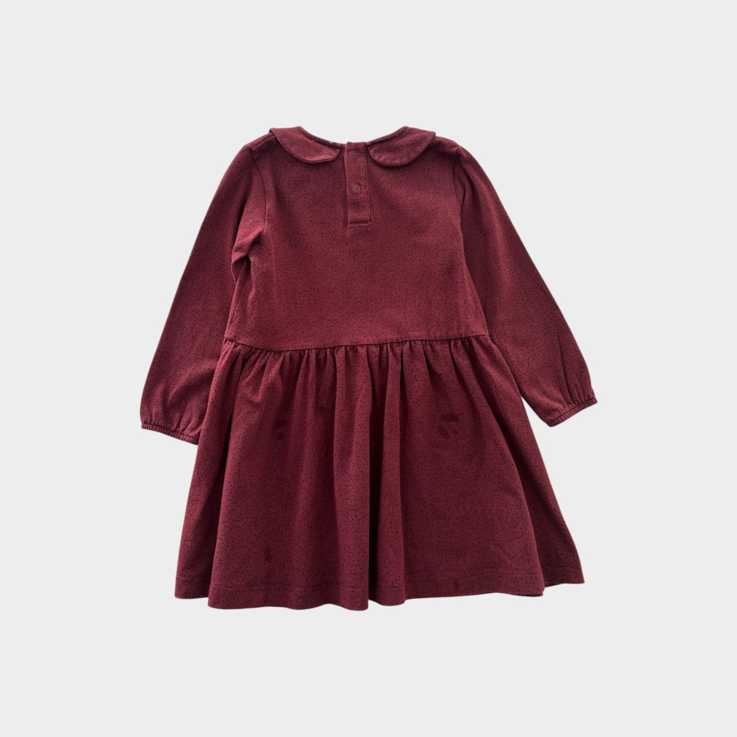 Nature Baby Burgundy Peter Pan Collar Dress, Size 2