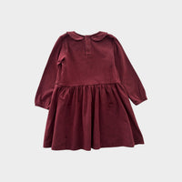 Nature Baby Burgundy Peter Pan Collar Dress, Size 2