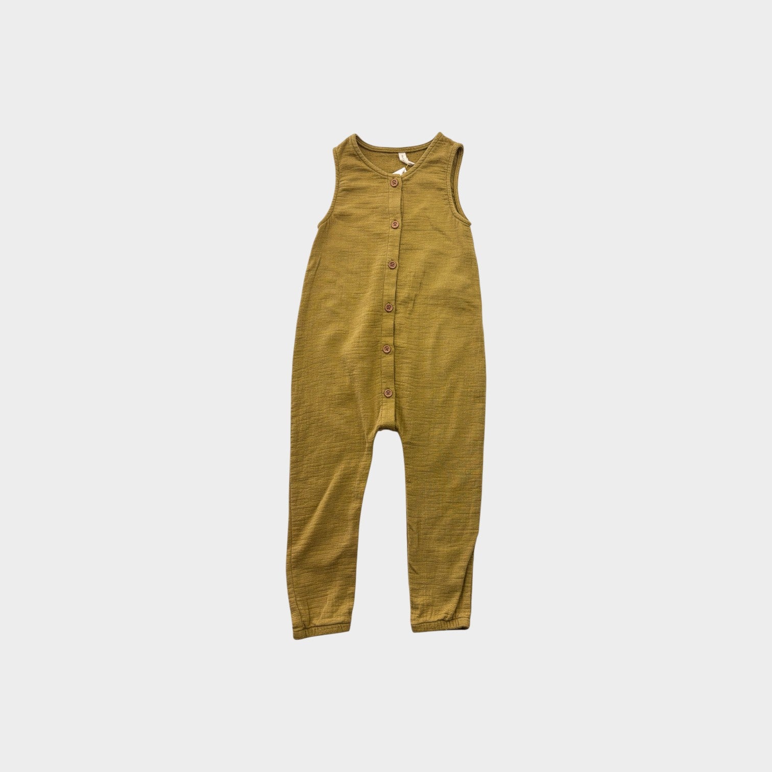 Quincy Mae Sleeveless Mustard Jumpsuit, Size 2-3